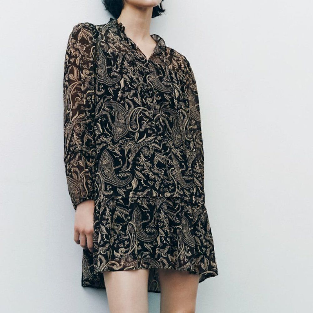 ZARA PRINTED SHORT DRESS NEW